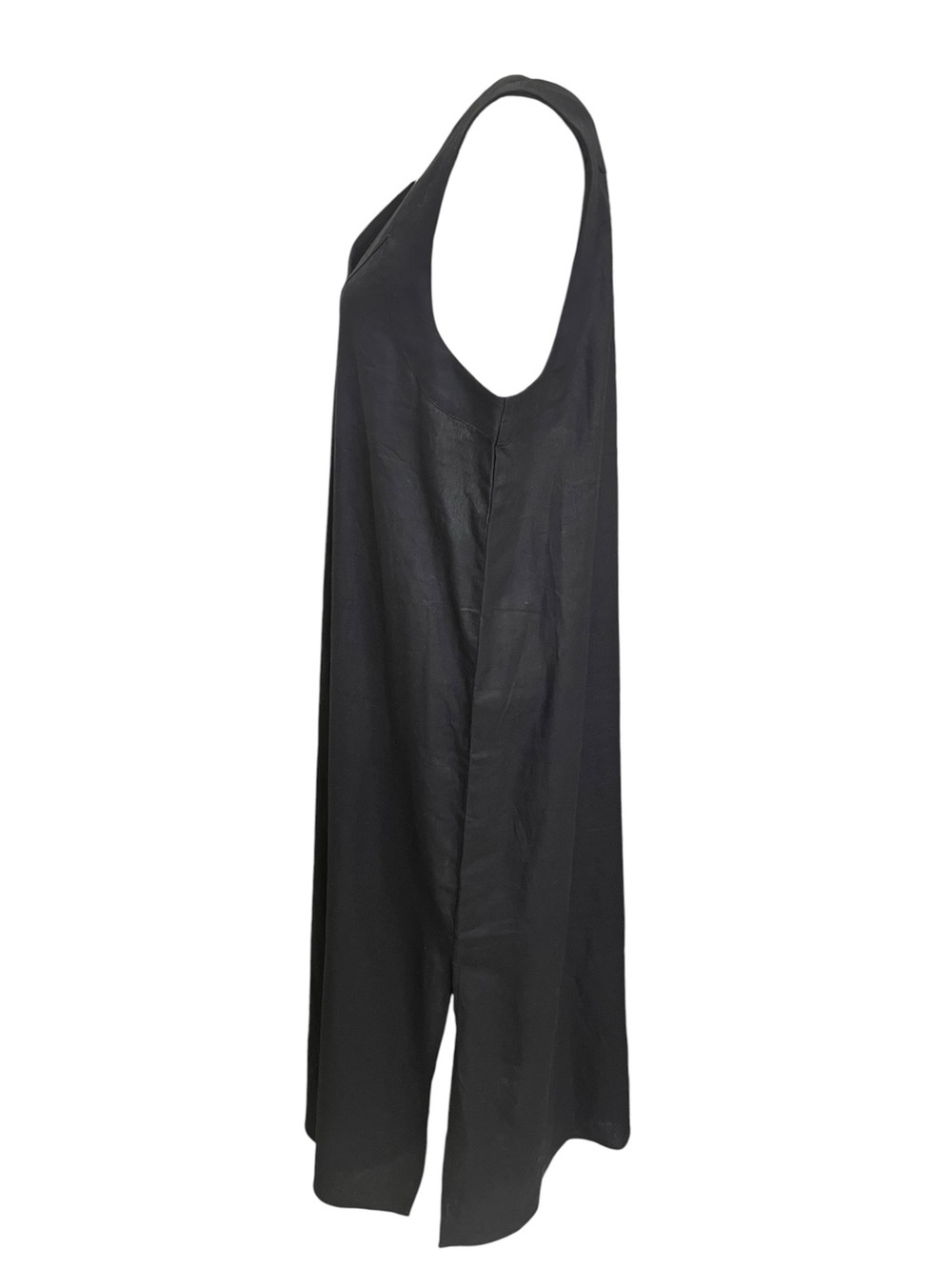 DKNY Black Linen Blend V Neck Sleeveless Midi Shift Dress XL NWT - Picture 5 of 7